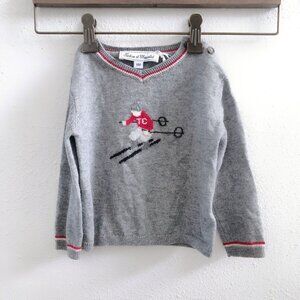 TARTINE ET CHOCOLAT Baby Boy Grey Wool Blend Marl Skier Sweater Size 18M